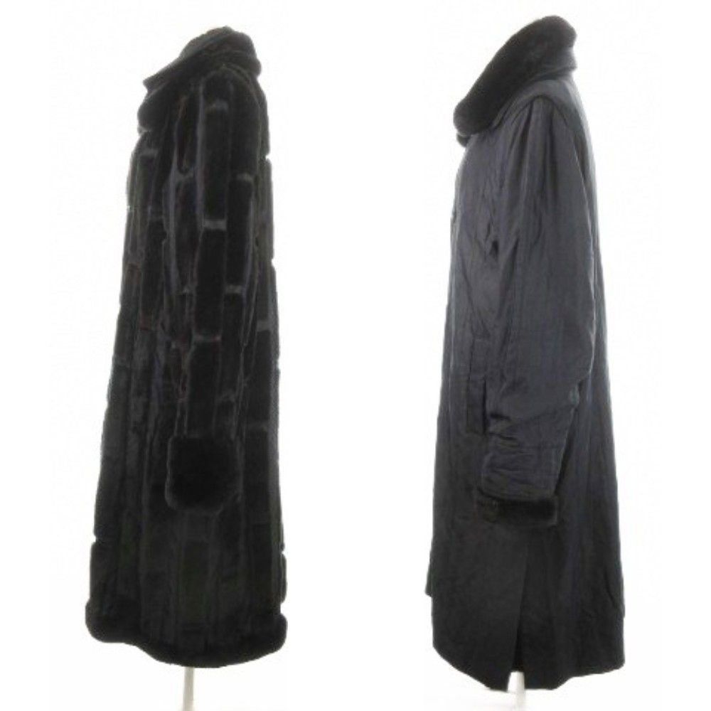  ターキスタク TURKIS TUKKU リバーシブルコート ファー シェアードミンク 毛皮 絹 シルク ロング丈 黒 ブラック AH 23 GY 18 毛皮 ファーコート ジャケット アウター
