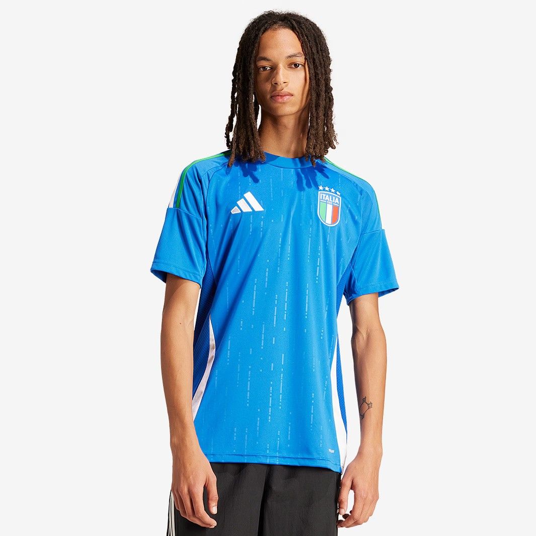 adidas イタリア代表 2025 ホーム シャツ 半袖 ブルー スリムフィット