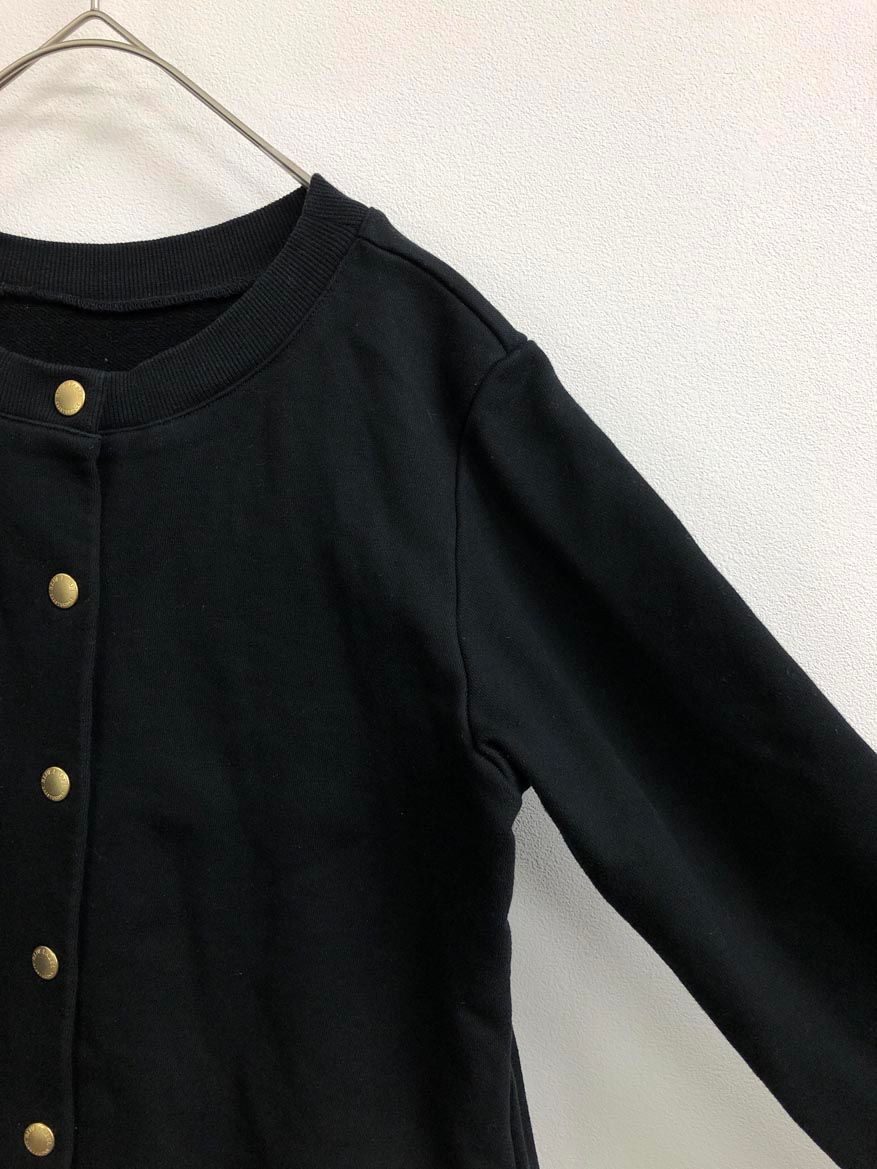 BLUE LABEL ブルーレーベル クレストブリッジ 55 P 20-899-09 クリアコンパクト裏毛カットソー カーディガン size 38 黒 レディース