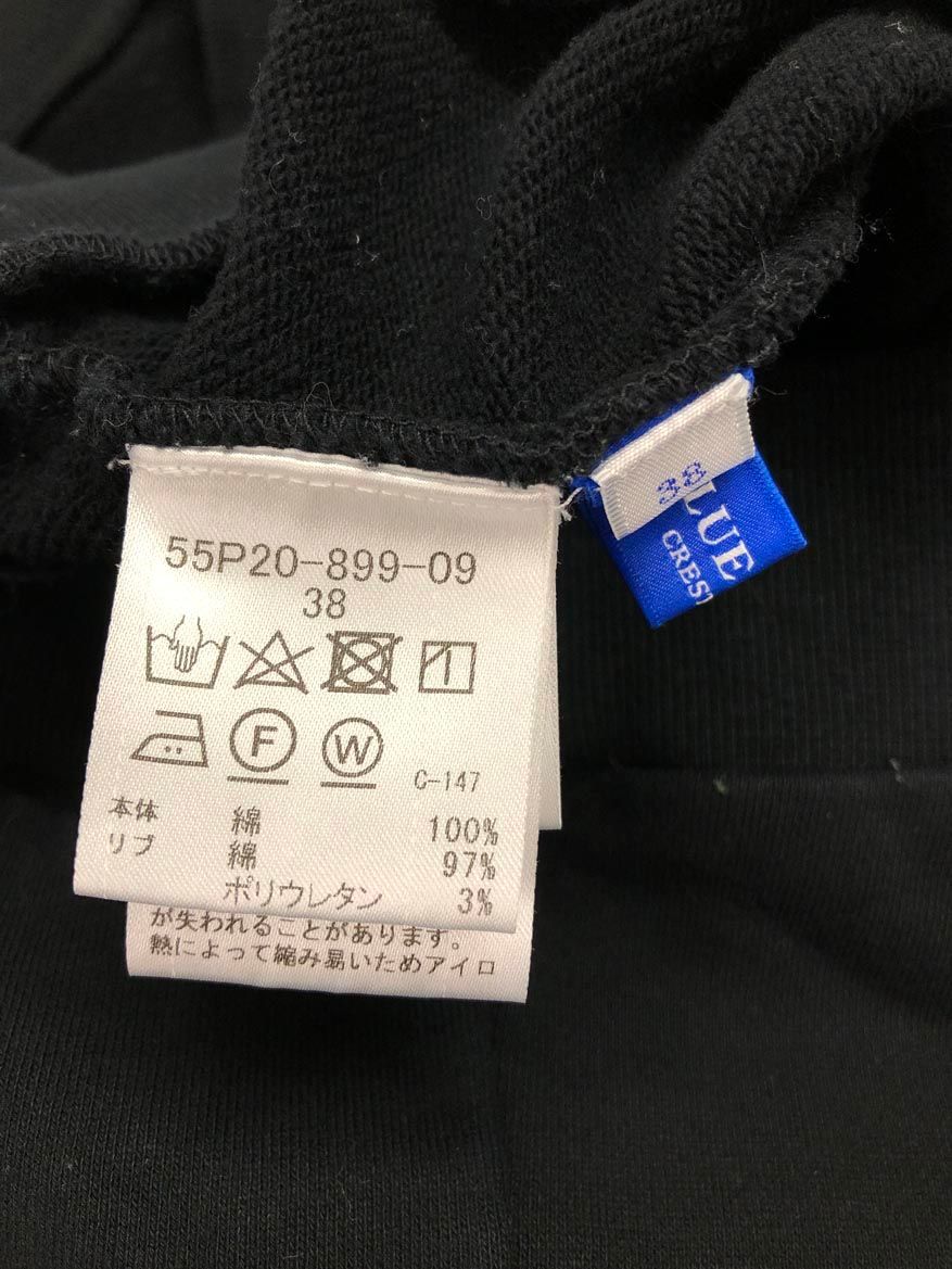  BLUE LABEL ブルーレーベル クレストブリッジ 55 P 20-899-09 クリアコンパクト裏毛カットソー カーディガン size 38 黒 レディース 長袖 カーディガン ボレロ アンサンブル