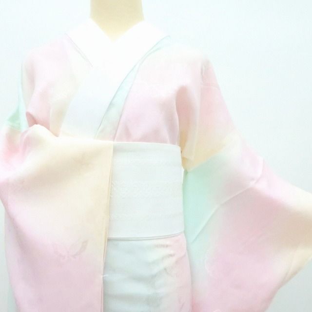 Y1868◇新品 正絹 単衣 袖無双 居敷き当て付 手縫い 長襦袢 着物 Y1868◇新品 正絹 単衣 袖無双 居敷き当て付 手縫い 長襦袢 着物 Y1868