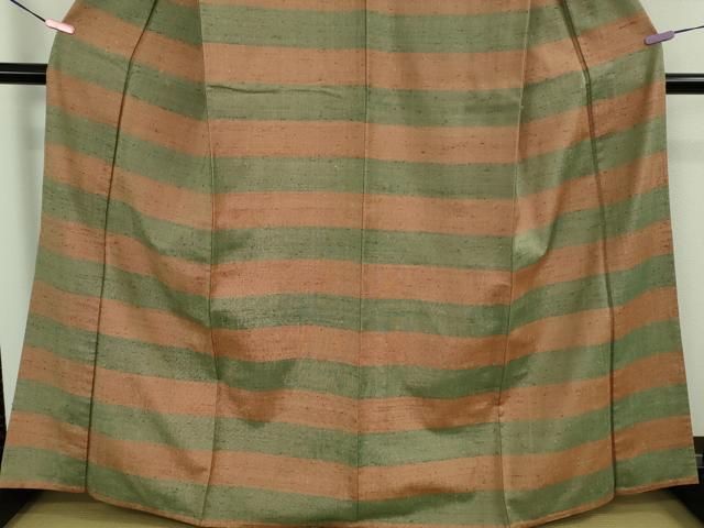 平和屋本店▽極上　伊兵衛織　工芸手織　単衣　横段文　証紙付き　逸品　DZAB2238kh6 平和屋本店▽極上 伊兵衛織 工芸手織 単衣 横段文 証紙付き 逸品