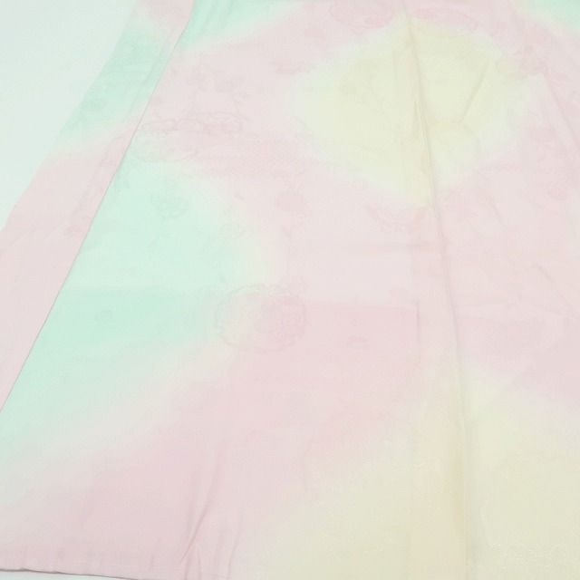 百華❀Y4213◇単衣 正絹 袖無双 半襟・居敷当て付 手縫い仕立て 桜 梅