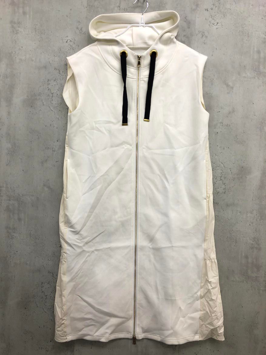 GALENA ガレナ 70030 3114 ボンディング ロングフードジレ ベスト size 38 白 レディース
