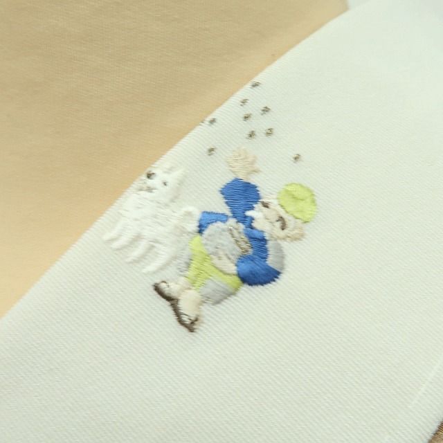 百華❀Y4214◇新品 単衣 正絹 鈴乃屋謹製 仕付け糸・刺繍襟・居敷当付