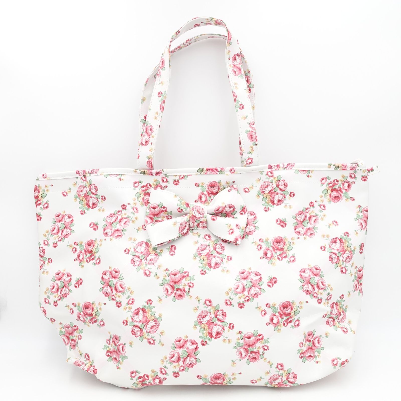 LIZ LISA ジップ付き 花柄トートバッグ 縦32×横 43×マチ11.5cm LIZ LISA ジップ付き 花柄トートバッグ 縦32×横 43×マチ11.5cm