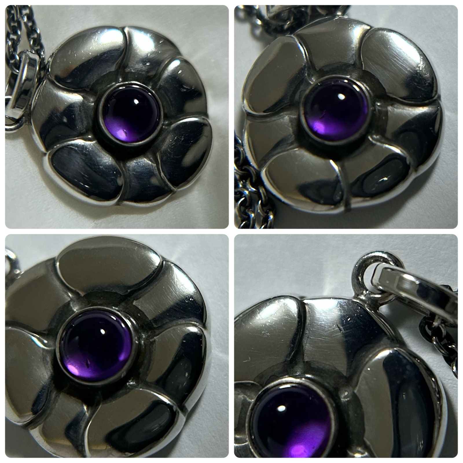 ジョージジェンセン ネックレス ペンダント 436 フラワー アメジスト ジョージジェンセン ネックレス ペンダント 436 フラワー アメジスト