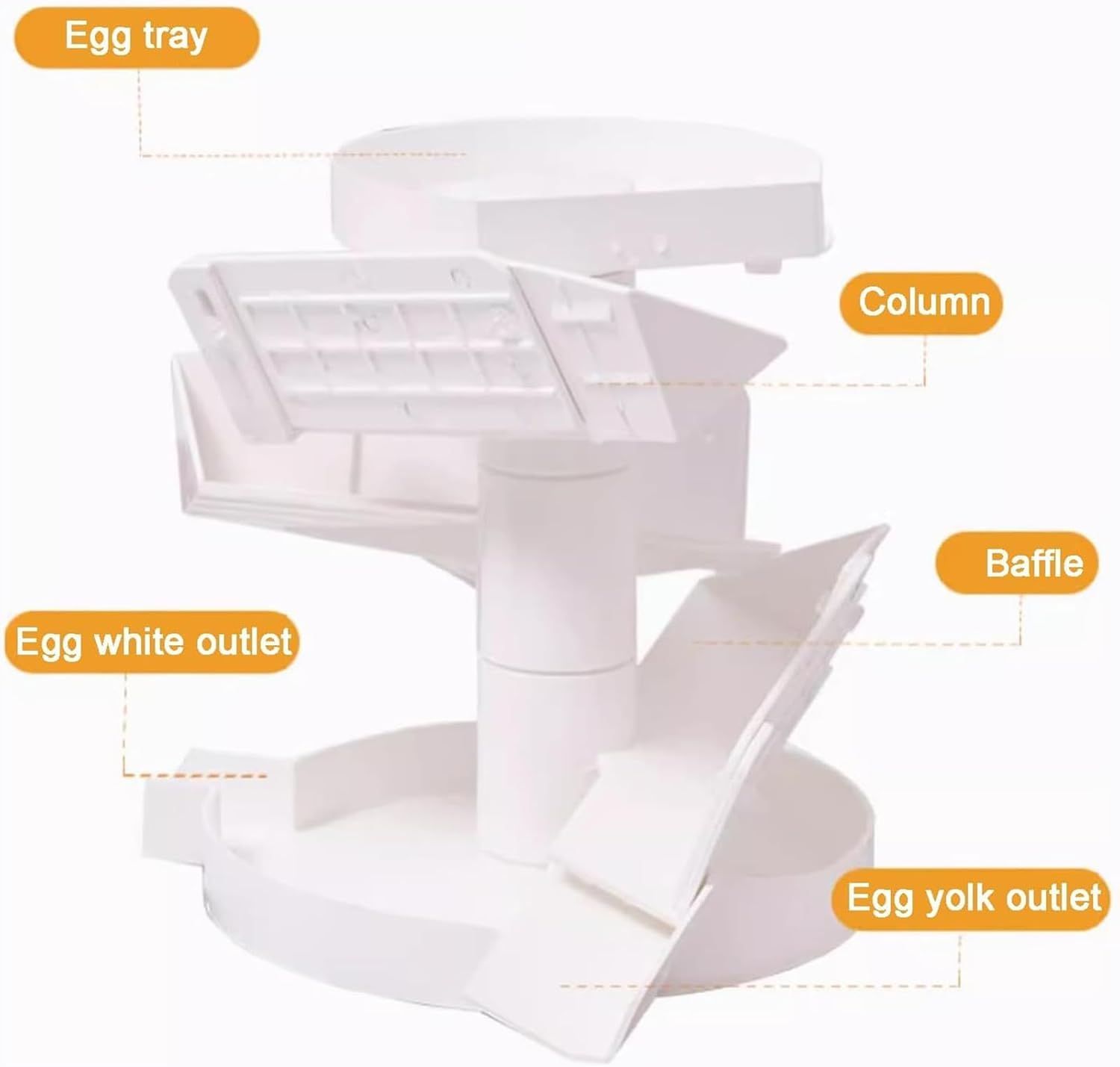 推薦 卵分離器 卵トレイとバッフルデザインを備えた卵黄と卵白フィルター 自由に調整 なカラムと500 時間の出力 3 Sクイック徹底 家庭用 レストラン デザートショップ用