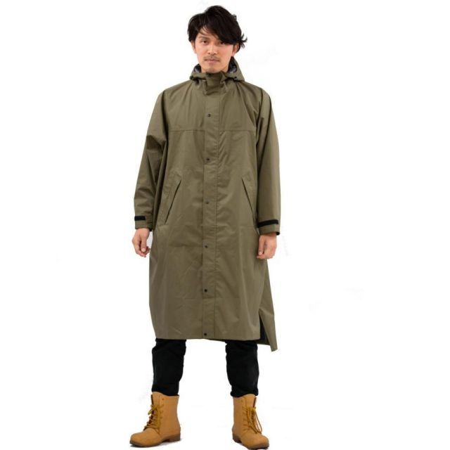 ピラルク レインポンチョ サイクルモード ハイポンチョ 撥水 防水 オリーブ Free