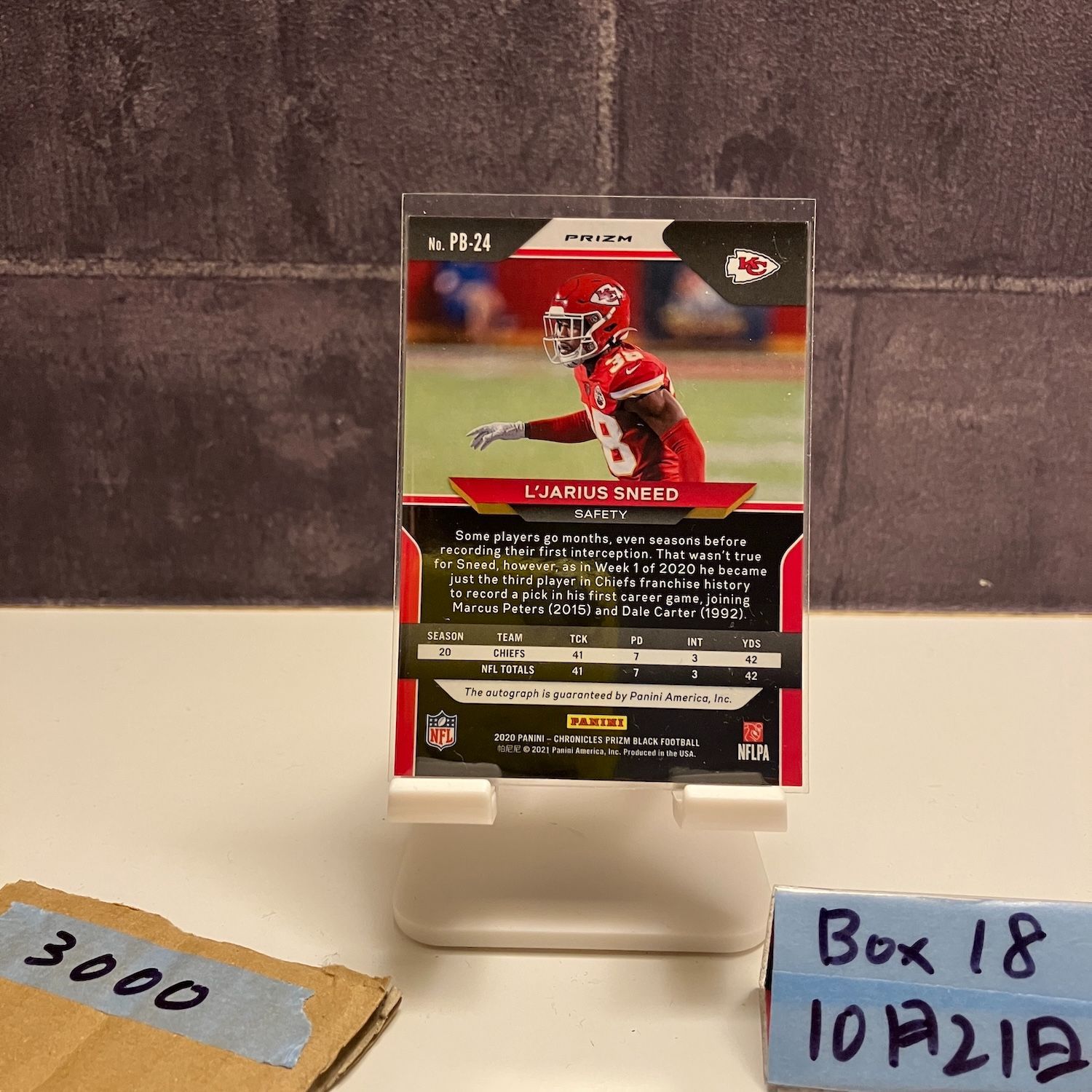 NBAカード　ゴールドプリント　サインカード　激レア　セミコンプセット❗️日本語版 2020 Panini L'Jarius Sneed 直筆サインカード Kansas City Chiefs
