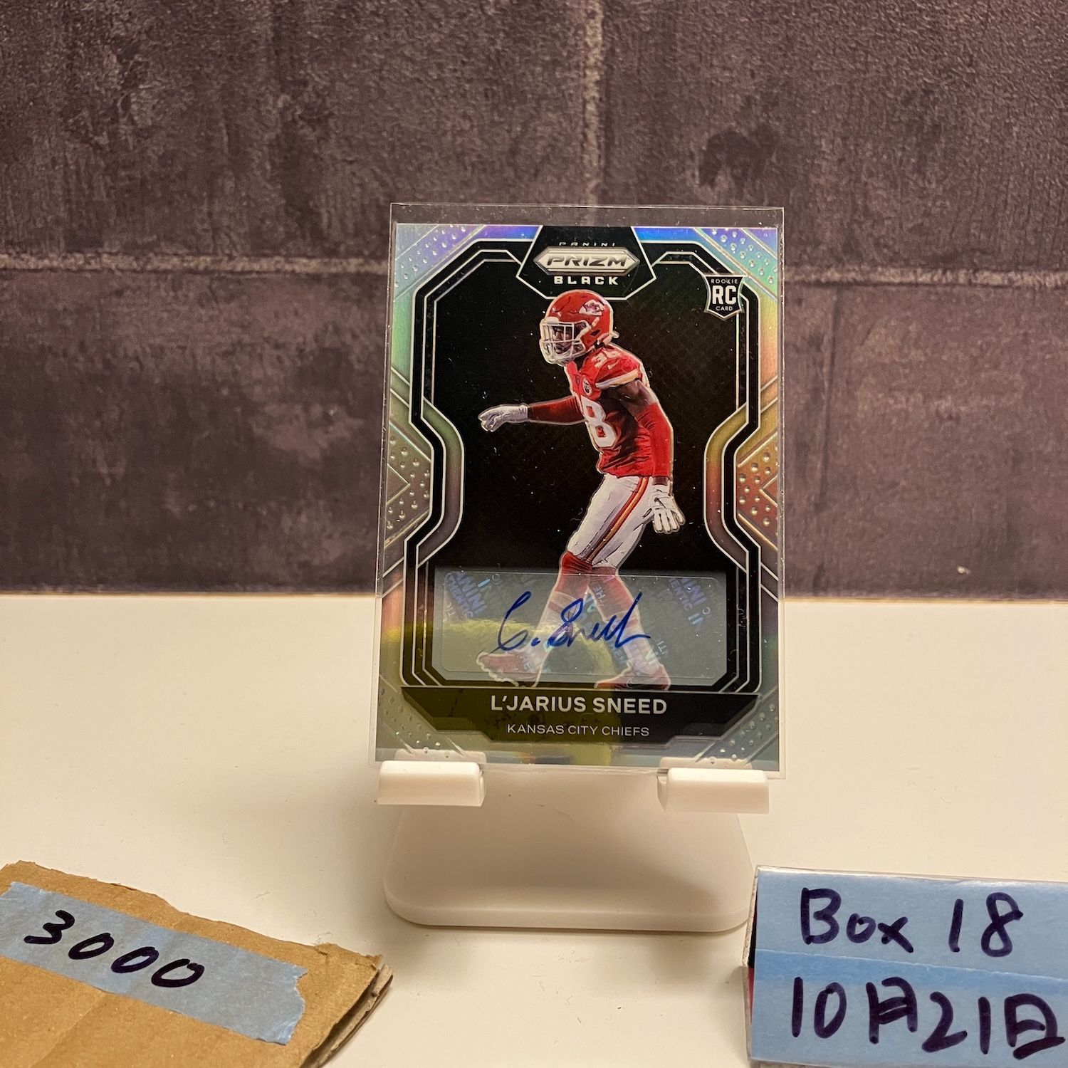 2020 Panini L'Jarius Sneed 直筆サインカード Kansas City Chiefs