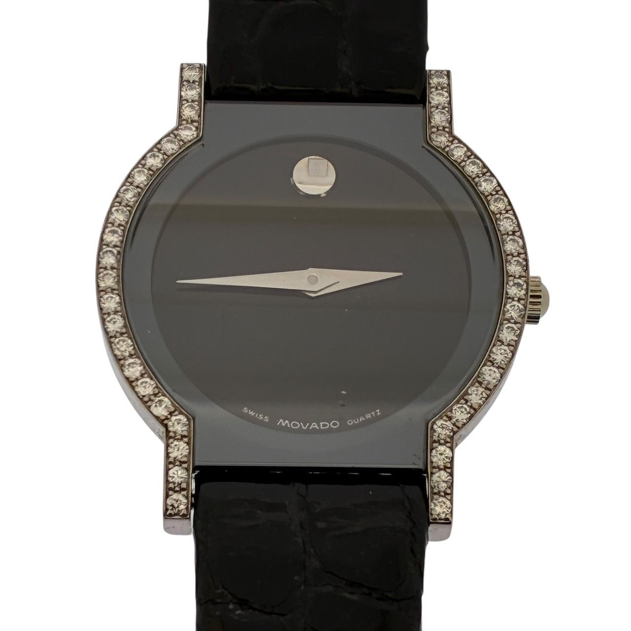 腕時計 稼働 モバード MOVADO ミュージアム 18 K 750 ベゼルダイヤ 31-90-820 20.41 g ♯