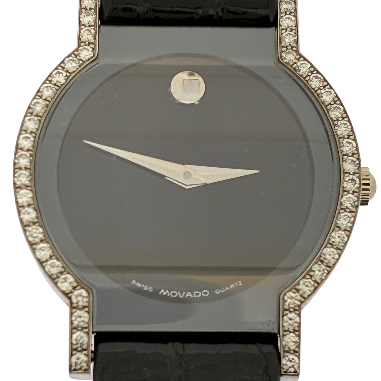 腕時計 稼働 モバード MOVADO ミュージアム 18 K 750 ベゼルダイヤ 31-90-820 20.41 g ♯