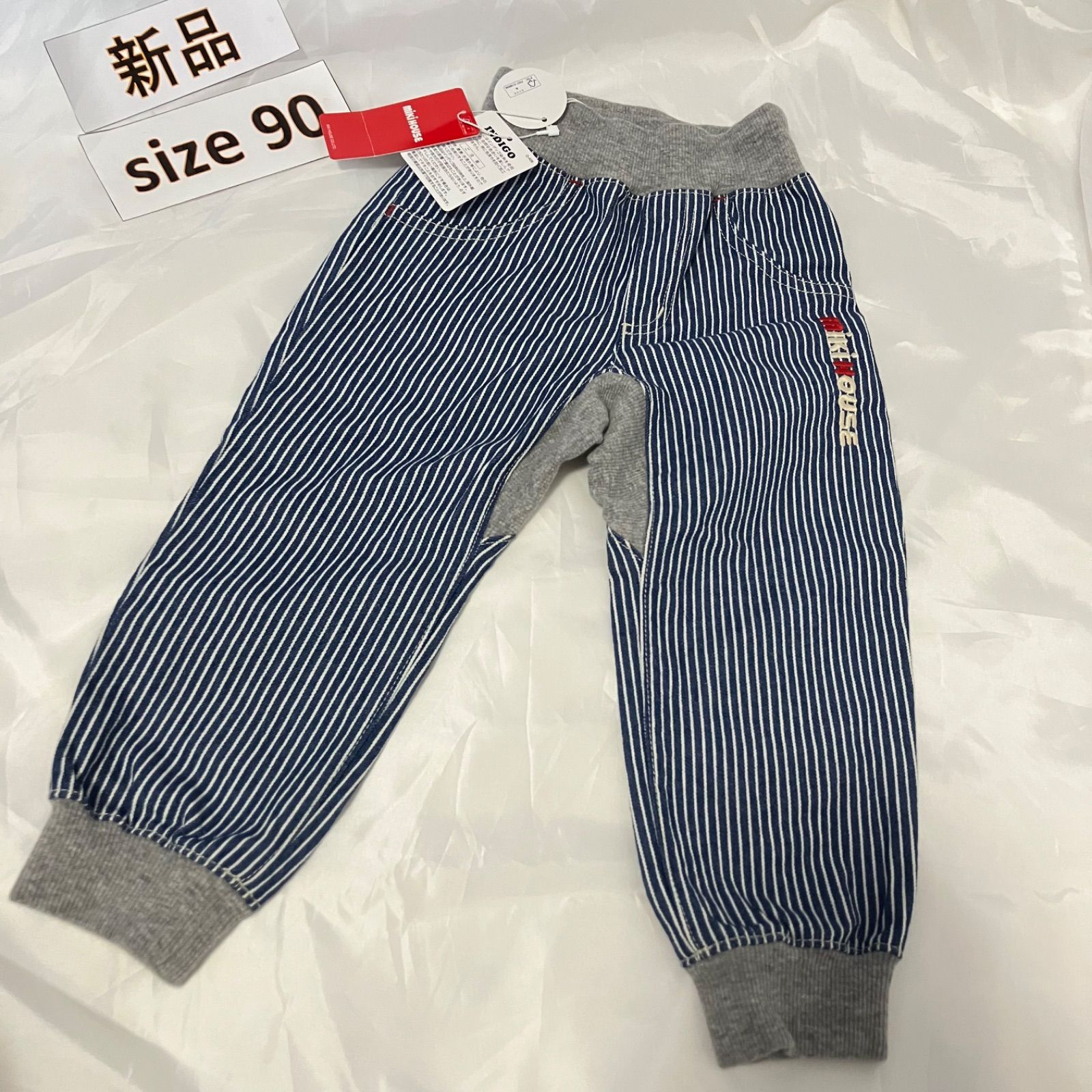 395ミキハウスmikhouse 90 size バックロゴパンツ
