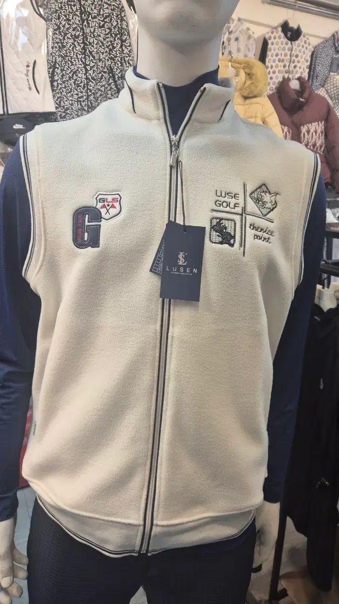 メンズ 冬ゴルフベスト アイボリー サイズ 105