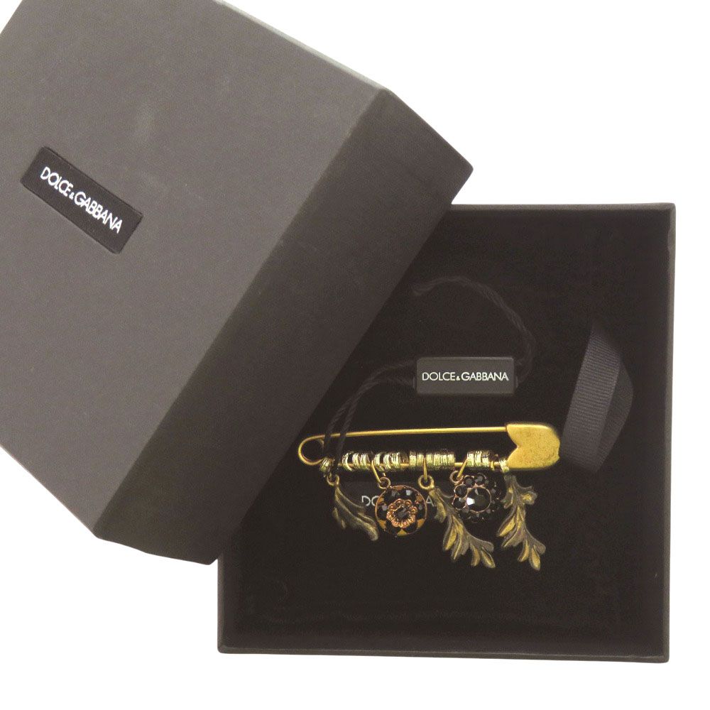 ドルチェアンドガッバーナ ブローチ メタル ゴールド シルバー ブラック 0373 DOLCE-GABBANA