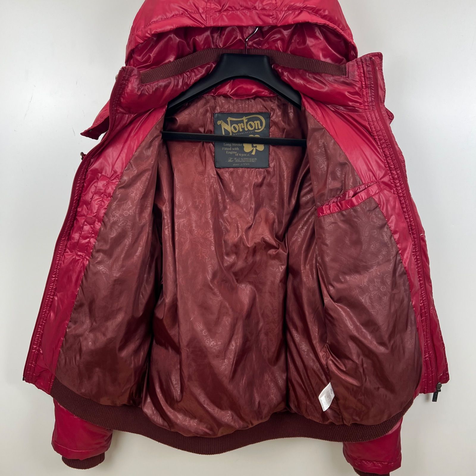 Norton 00s y2k style Shiny hoodie down jacket L ノートン 光沢 