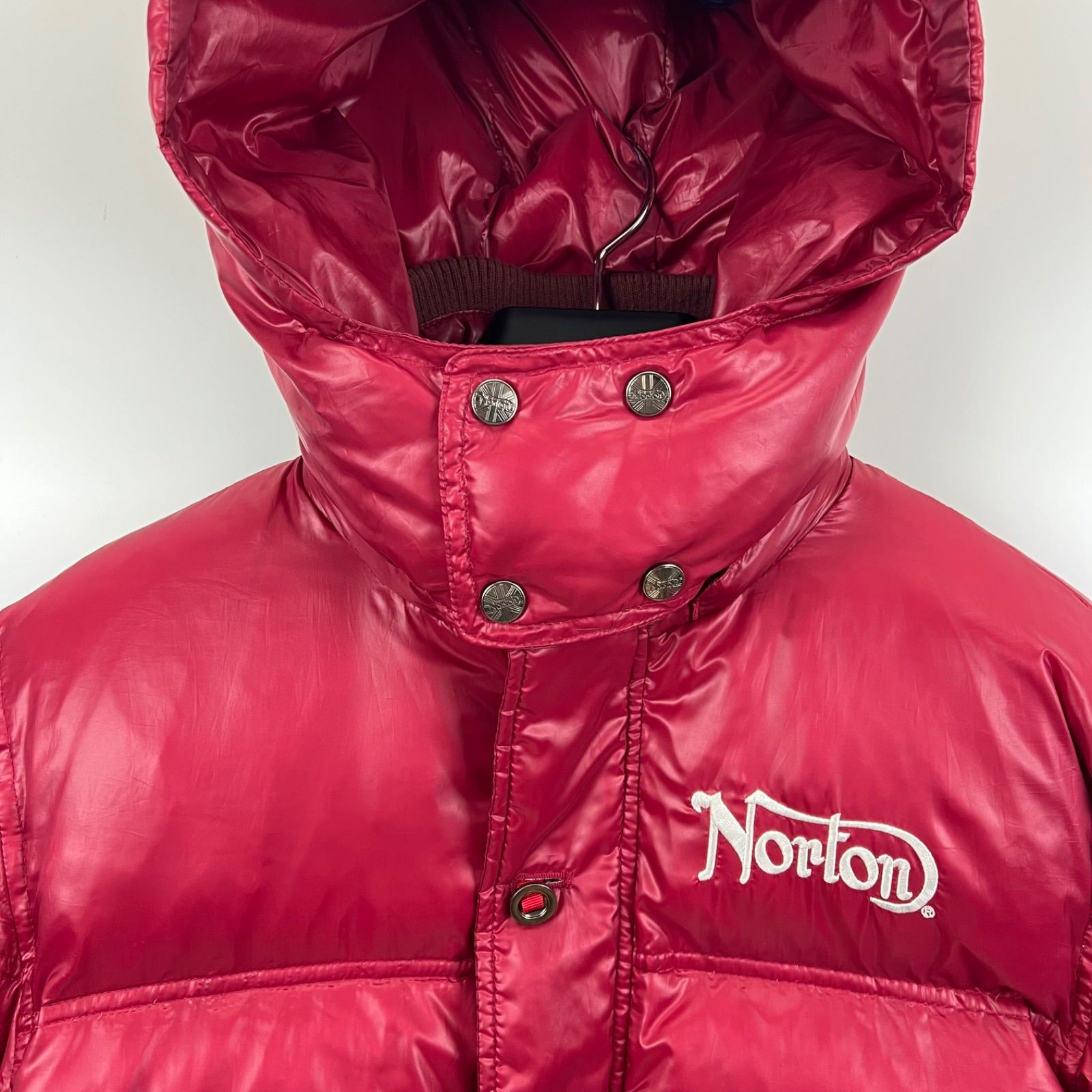 Norton 00s y2k style Shiny hoodie down jacket L ノートン 光沢 