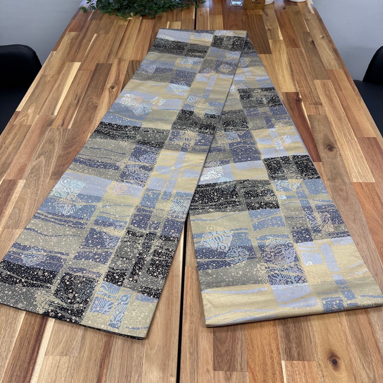 aobx124 美品 逸品 お洒落 白山工房 牛首紬 正絹 本袋帯 aobx124 美品 逸品 お洒落 白山工房 牛首紬 正絹 本袋帯