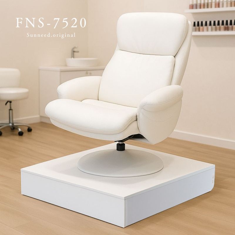 フットネイルステージ ネイルチェア用台 ホワイト ベージュ ネイルチェア用ステージ 高さ20 cm 幅75 ネイル台 ペディキュア台 ペディ台 足置き台 足台 フット台 FNS-7520-BW