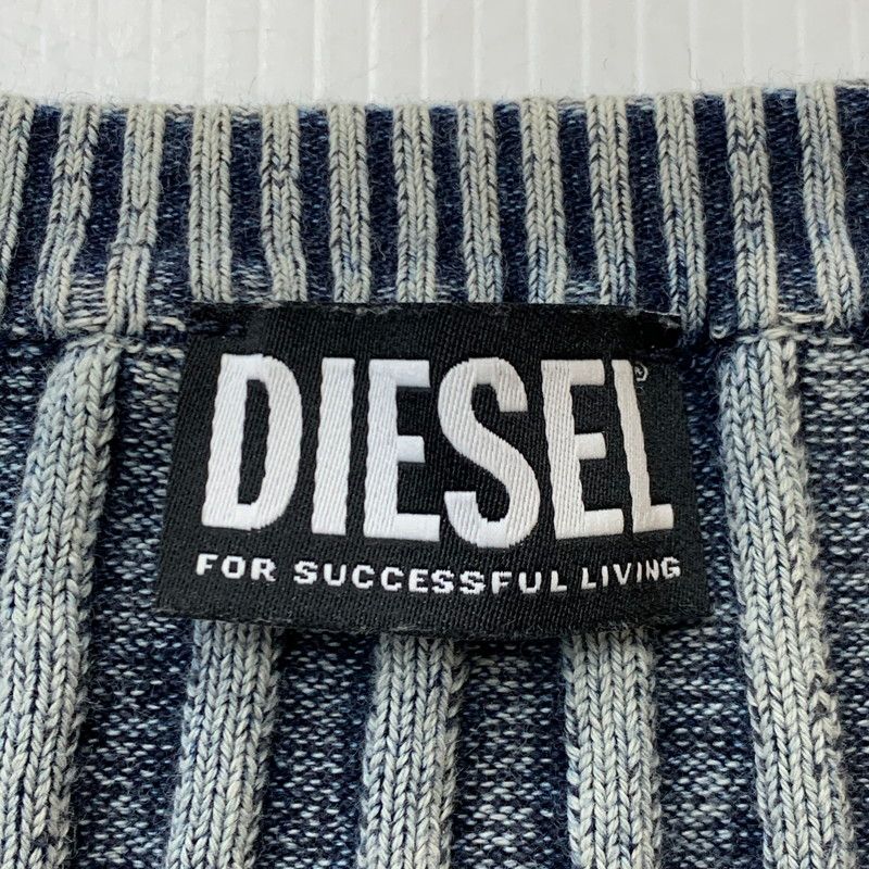 中古品】DIESEL ディーゼル M-ANCHOR OVAL LOGO RIB KNIT A057680HEAS