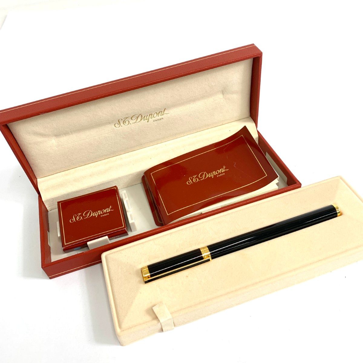 S.T.Dupont デュポン 万年筆 ペン先750 ブラック/ゴールドカラー