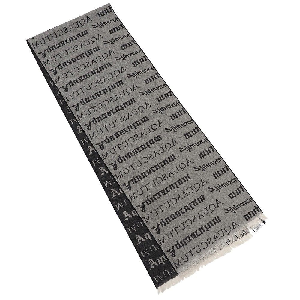 新品 Aquascutum AQ Logo Jacquard STOLE カシミヤ混 ストール