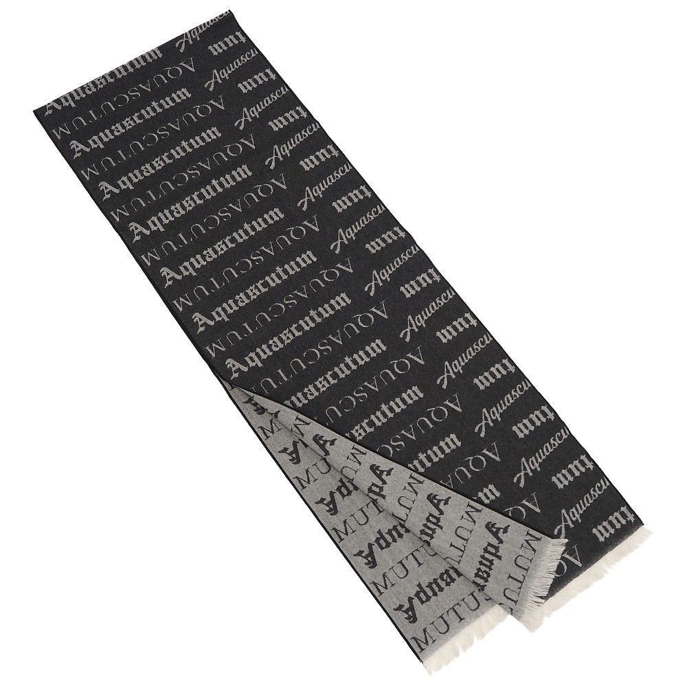 新品 Aquascutum AQ Logo Jacquard STOLE カシミヤ混 ストール