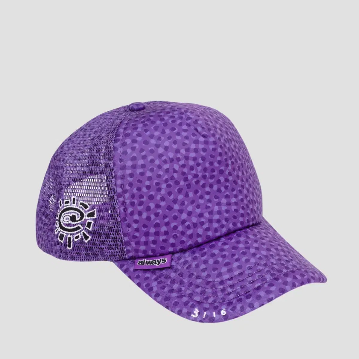 ALWAYS CORAL PATTERN TRUCKER CAP PURPLE