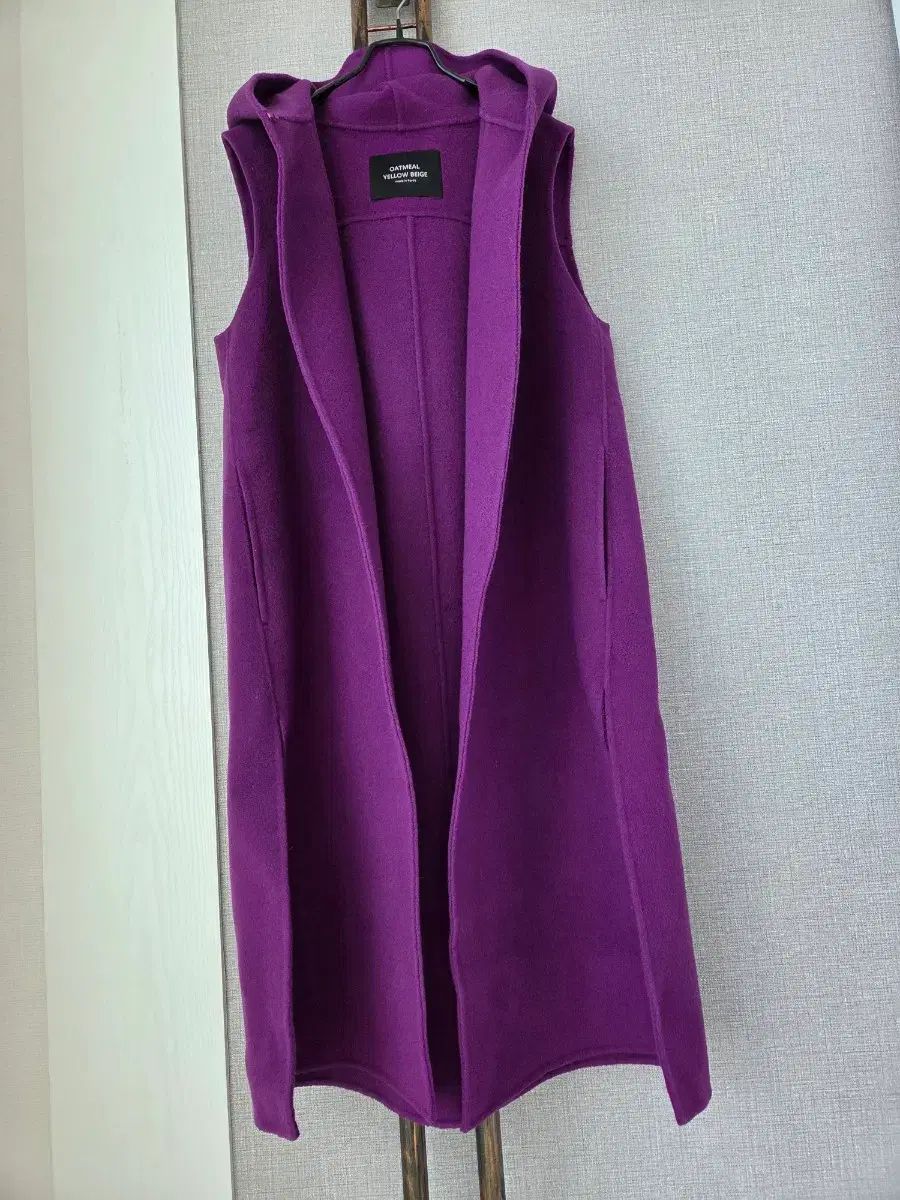 ウール90 ハンドメイド WHO フード ベスト ロング丈