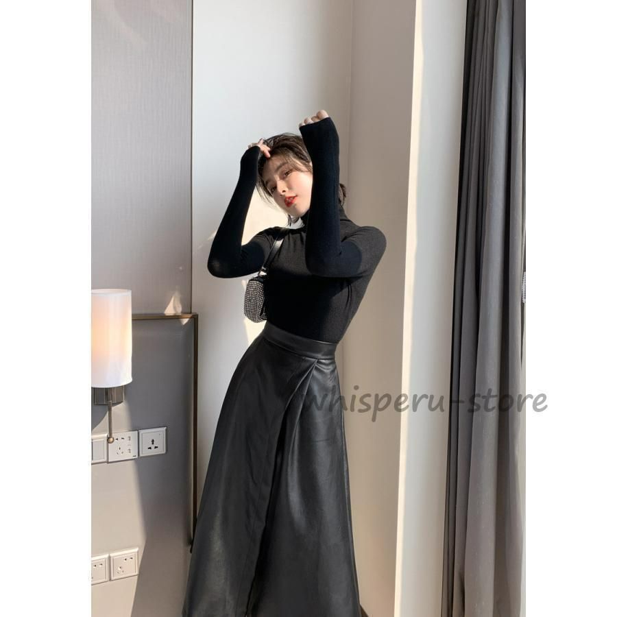 フェイクレザー 革スカート