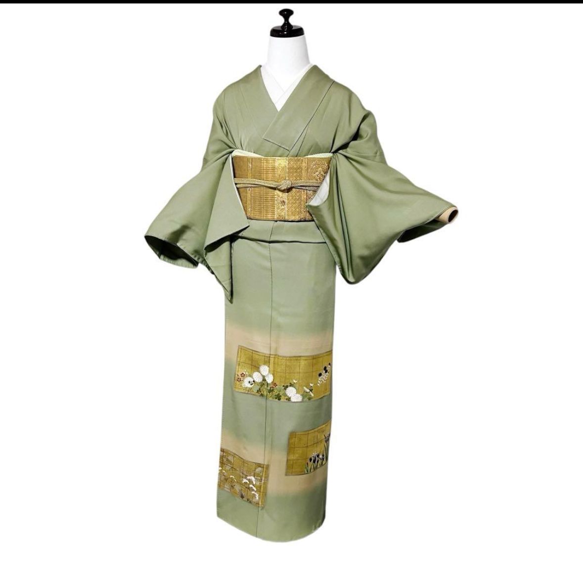 新品 美品 袷 正絹 金箔 訪問着 フルセット 4点 - メルカリ