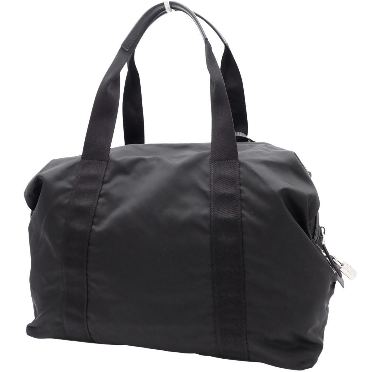 PRADA プラダ ダッフルバッグ ボストンバッグ 旅行カバン トラベルバッグ ナイロン サフィアーノレザー ブラック黒 シルバー金具 2 VC 796_2 DMH_F 0002_V_OOO ユニセックス アラモード