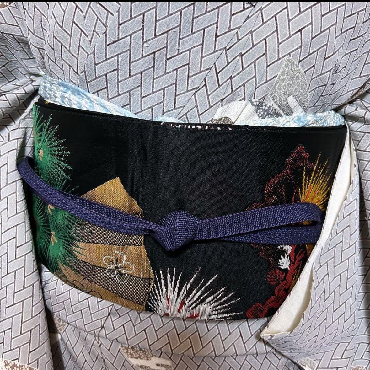 新品 美品 袷 正絹 江戸小紋 フルセット 希少アンティーク名古屋帯