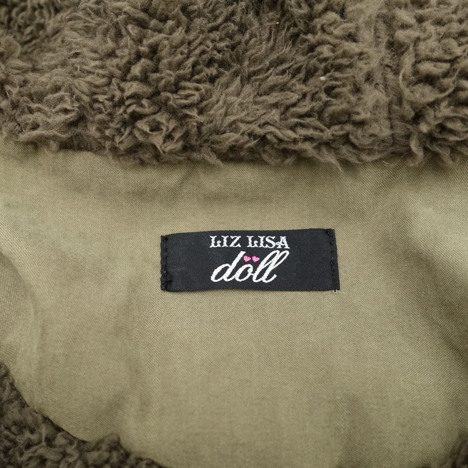 LIZ LISA doll ファー付きフード モッズコート Mサイズ カーキ リブ