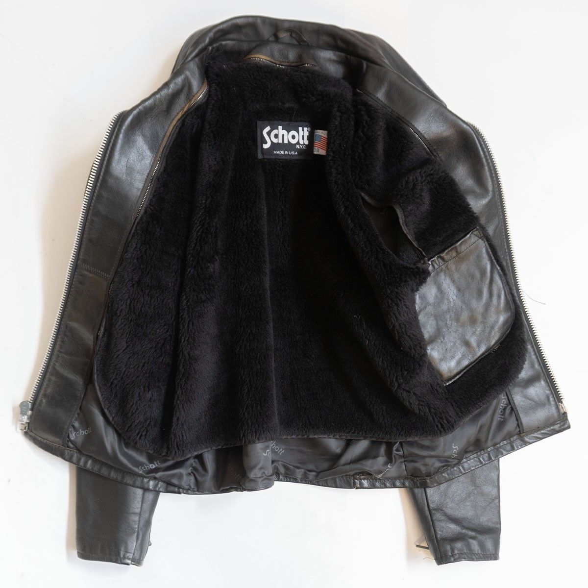 Schott ライダース 642VS Schott シングルライダースレザージャケット ボアライナー 642VS