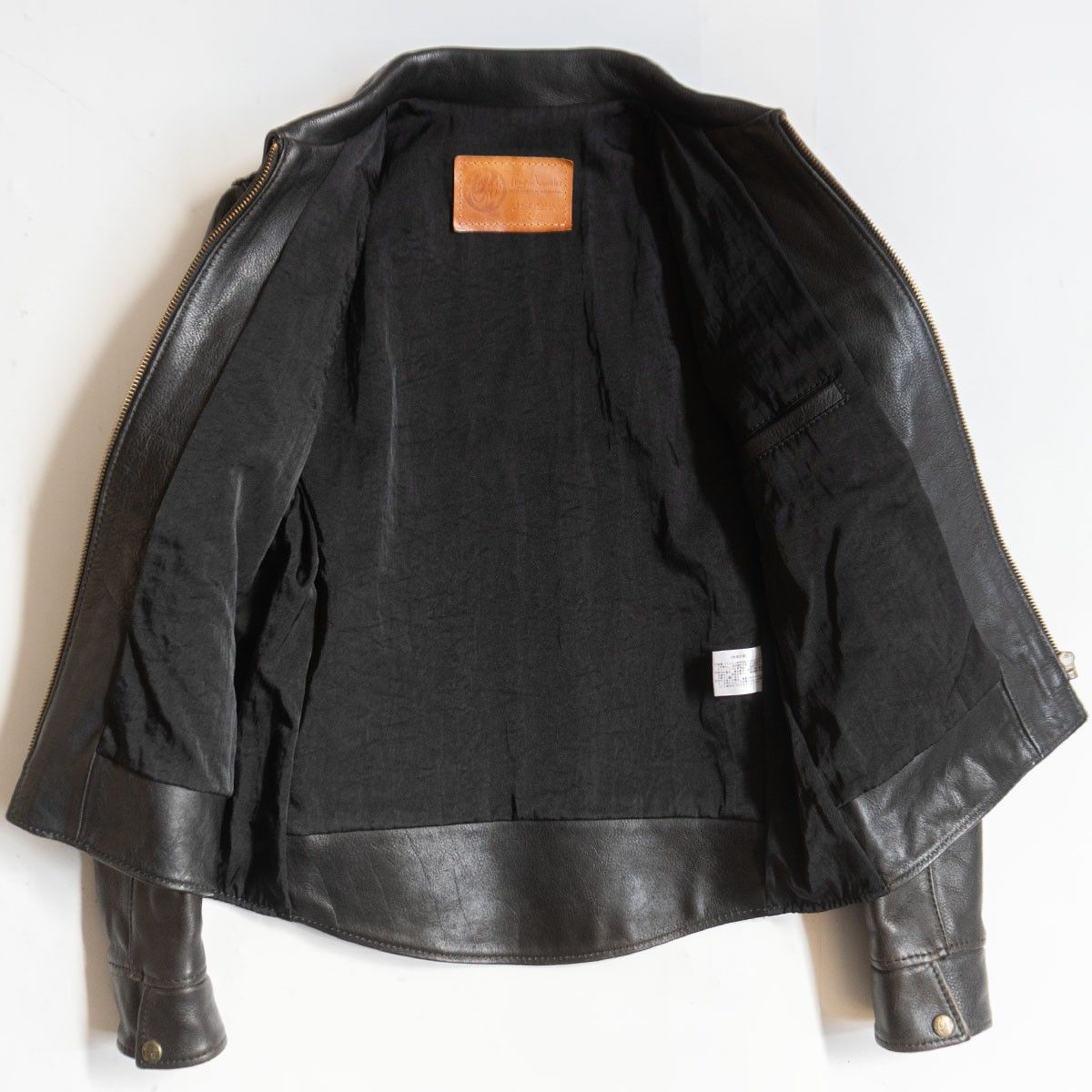 Tenjin Works JS02BK ブラック レザージャケット 38 SINGLE COLLAR JACKET:JS02 | 天神ワークス