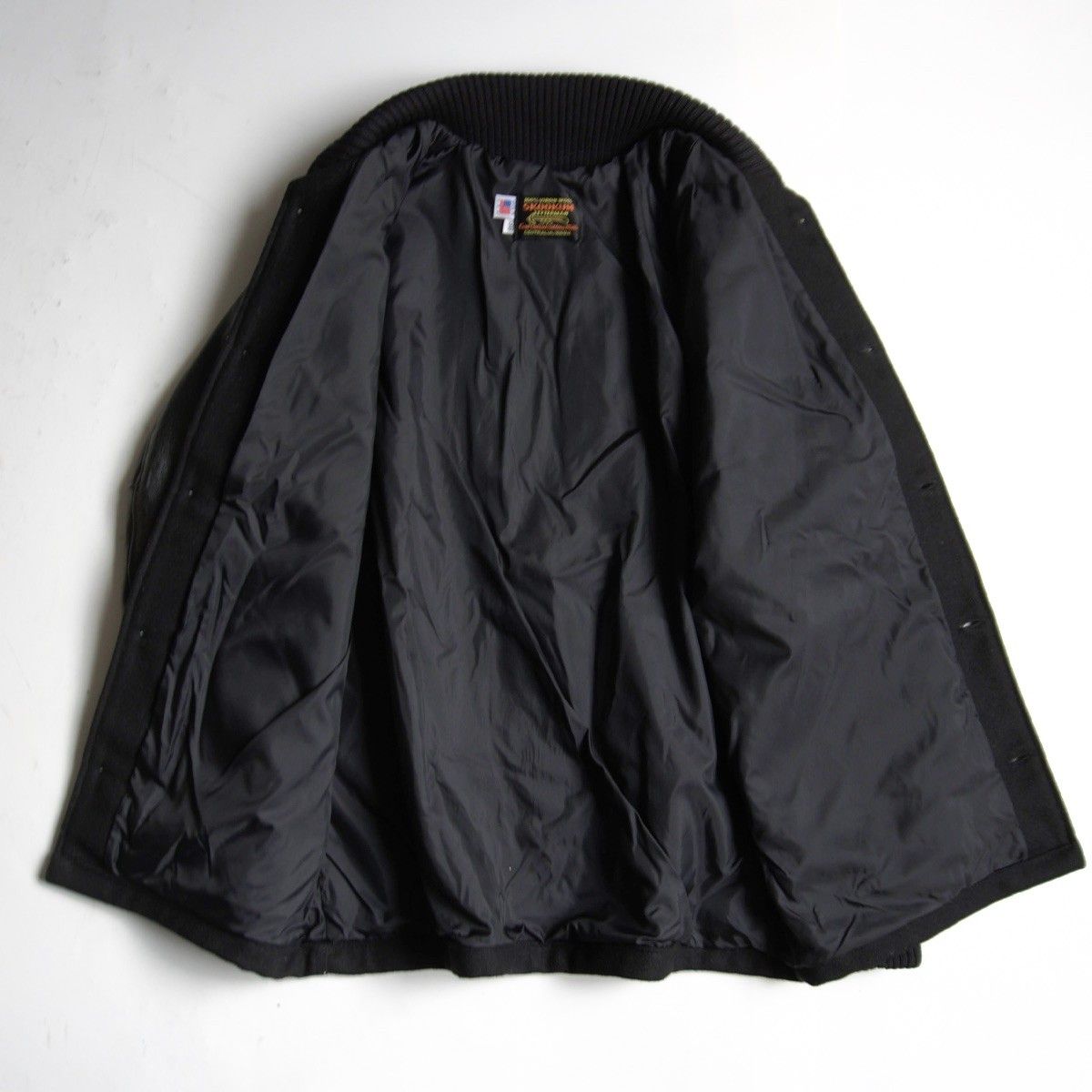 美品】SKOOKUM【メルトン×レザー スタジャン】38 スクーカム ブラック