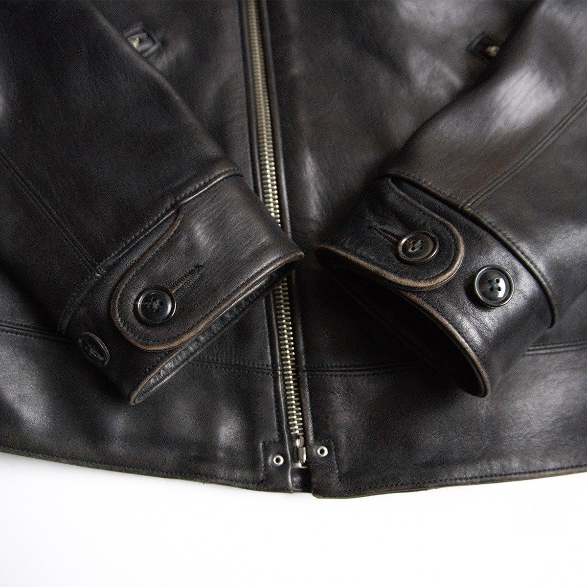 Fine - Creek LEATHERS Jacket⁄38⁄Leather⁄Brw⁄Plain Black 【サイズ42 