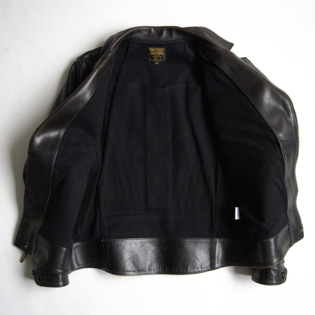 Fine - Creek LEATHERS Jacket⁄38⁄Leather⁄Brw⁄Plain Black 【サイズ42 
