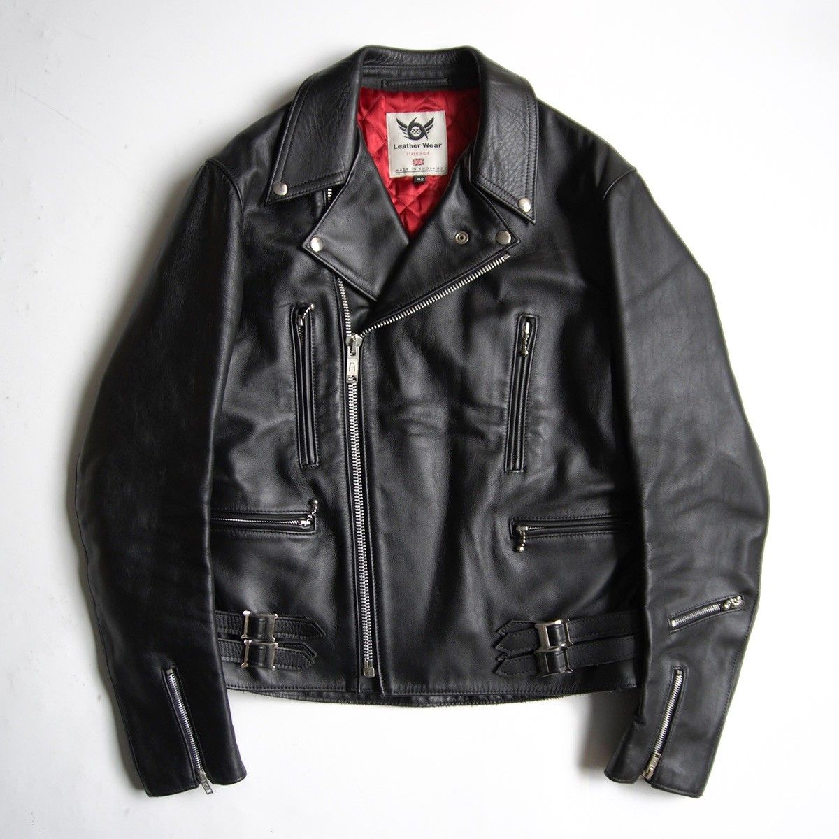 サイズ42/美品】666 triple six【ステアハイド UK サイドベルト ダブル