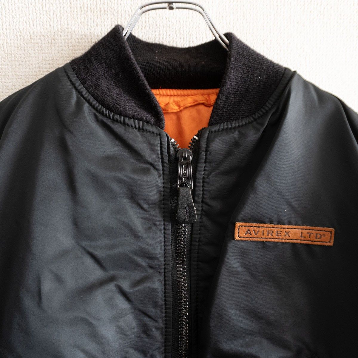 美品】AVIREX【MA-1 フライトジャケット】M ブラック アヴィレックス