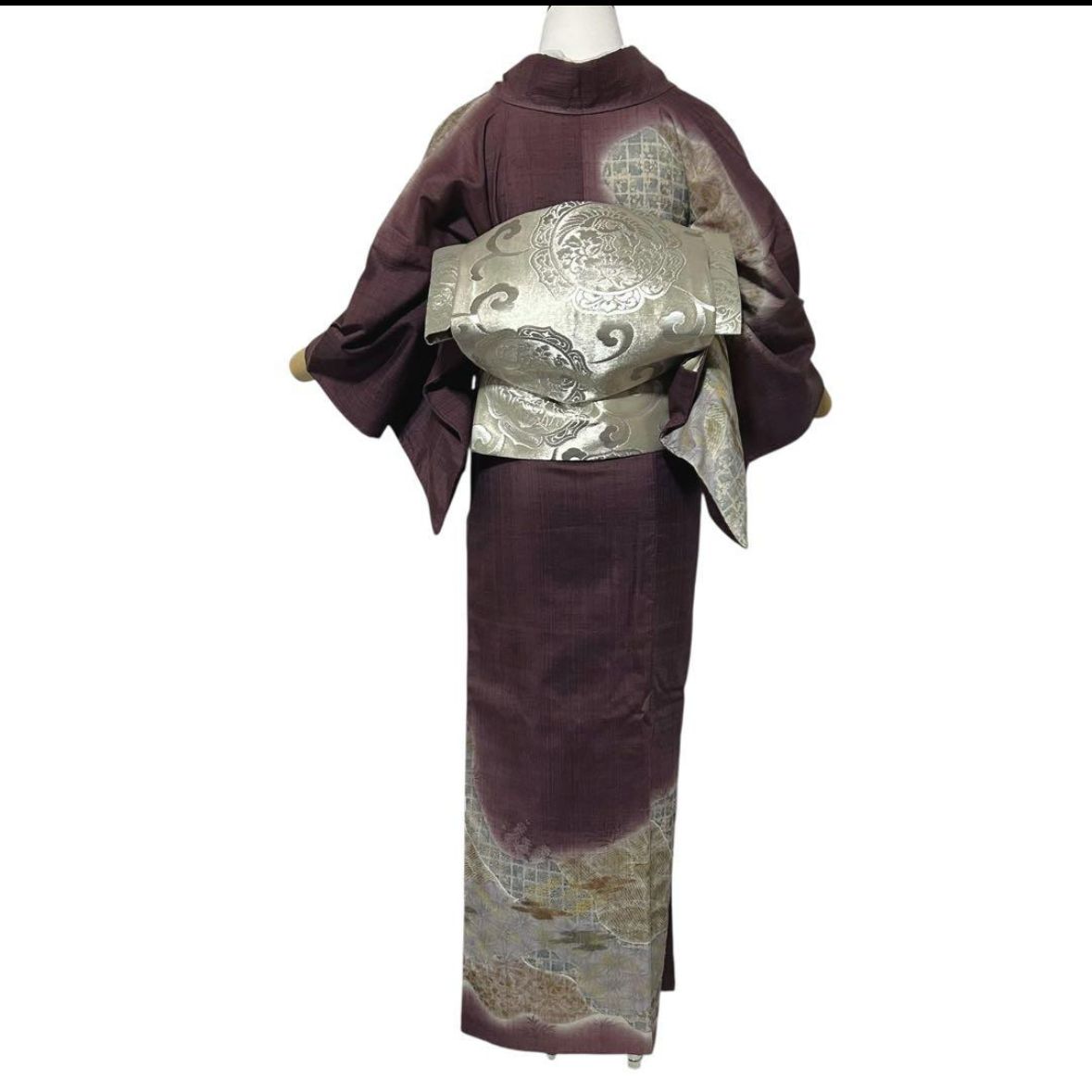 結城生紬 未使用 美品 袷 正絹 友禅 訪問着 フルセット 西陣帯 - メルカリ