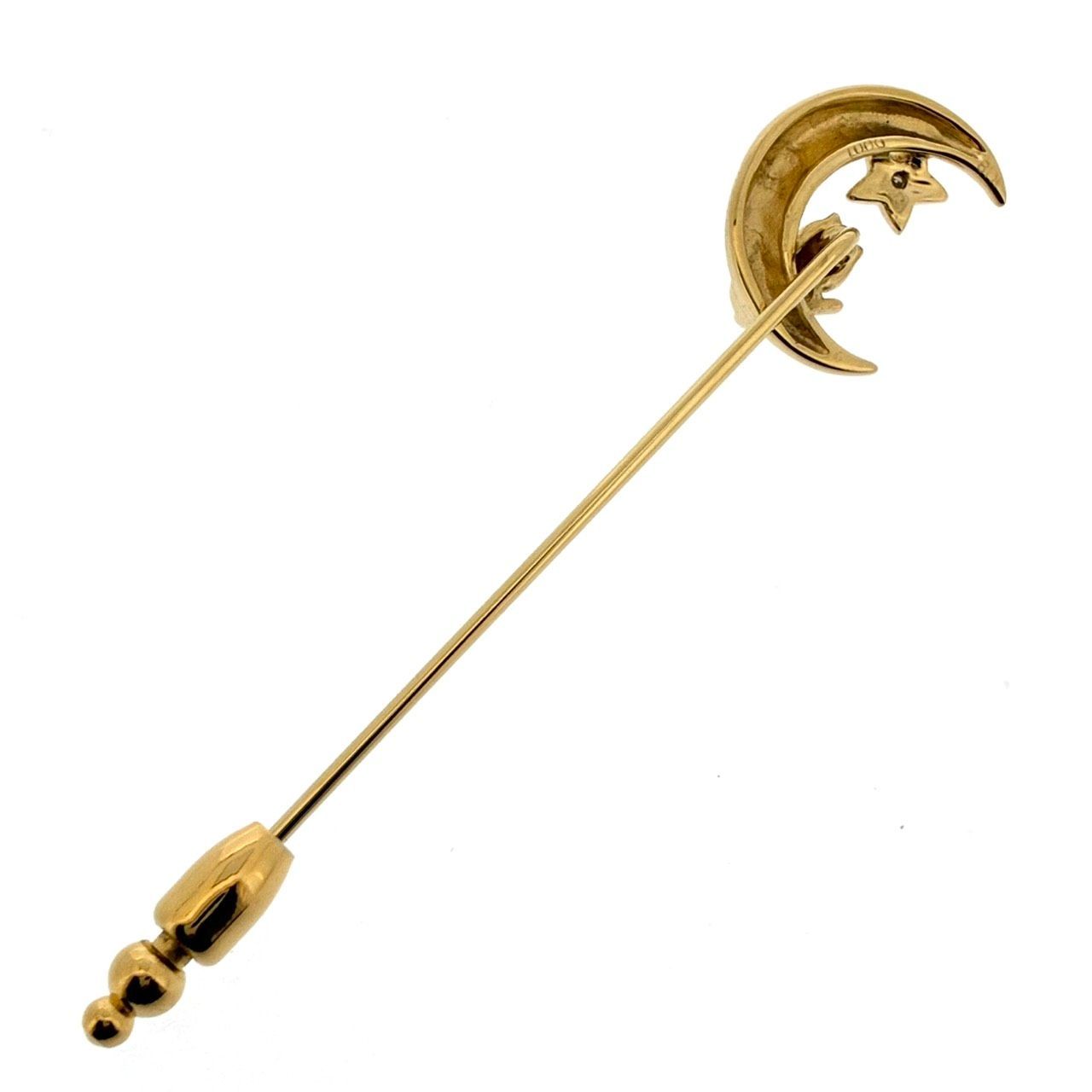 K18 ダイヤ0.01 ピンブローチ MM001]Pt/K18ダイヤモンド/ピンブローチ(プラチナ/ゴールド): Hyacca