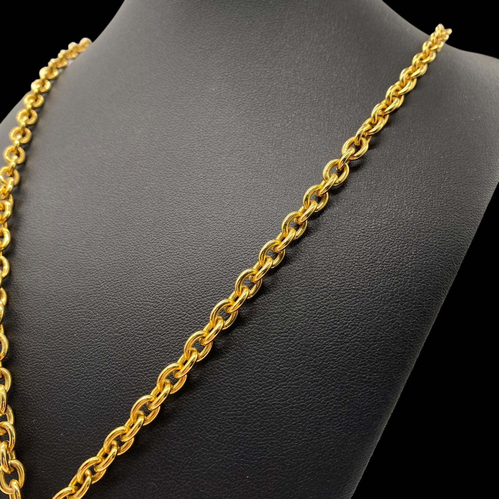 希少 美品 CELINE セリーヌ 3連サークルロゴ ネックレス ゴールド