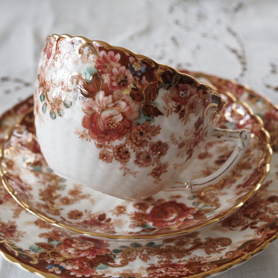 英国アンティーク サミュエルラドフォード トリオA カップ&ソーサー F8