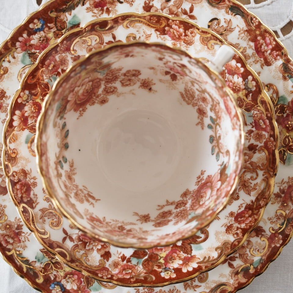 英国アンティーク サミュエルラドフォード トリオA カップ&ソーサー F8