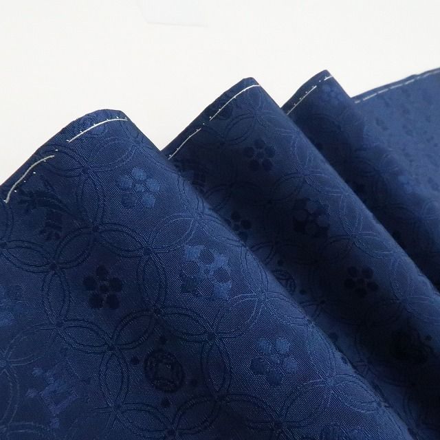 ❁tomihisa❁ 着物 正絹 仕付け糸付 ワイドサイズ 迷った日に選びたい紺青色の安心感 色無地 7405