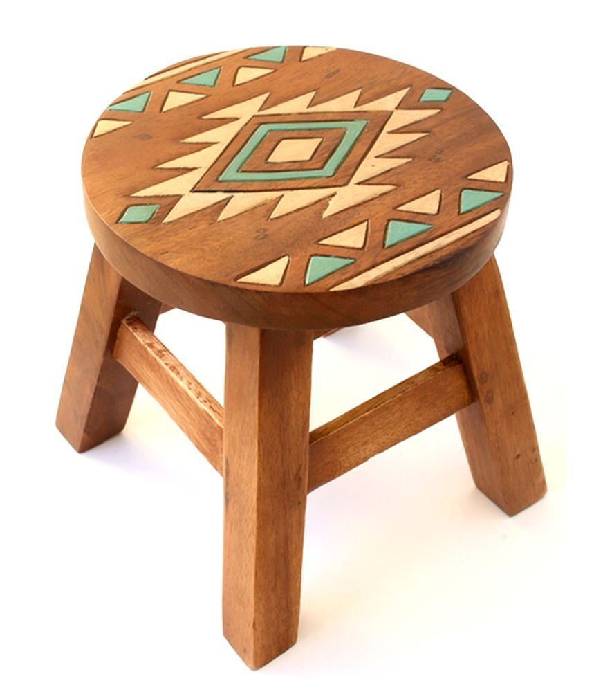 トモコーポレーション ラウンドスツール ネイティブ インテリア 木製椅子 イス ハワイアン雑貨 腰掛け 木製 かわいい スツール 丸 椅子 台