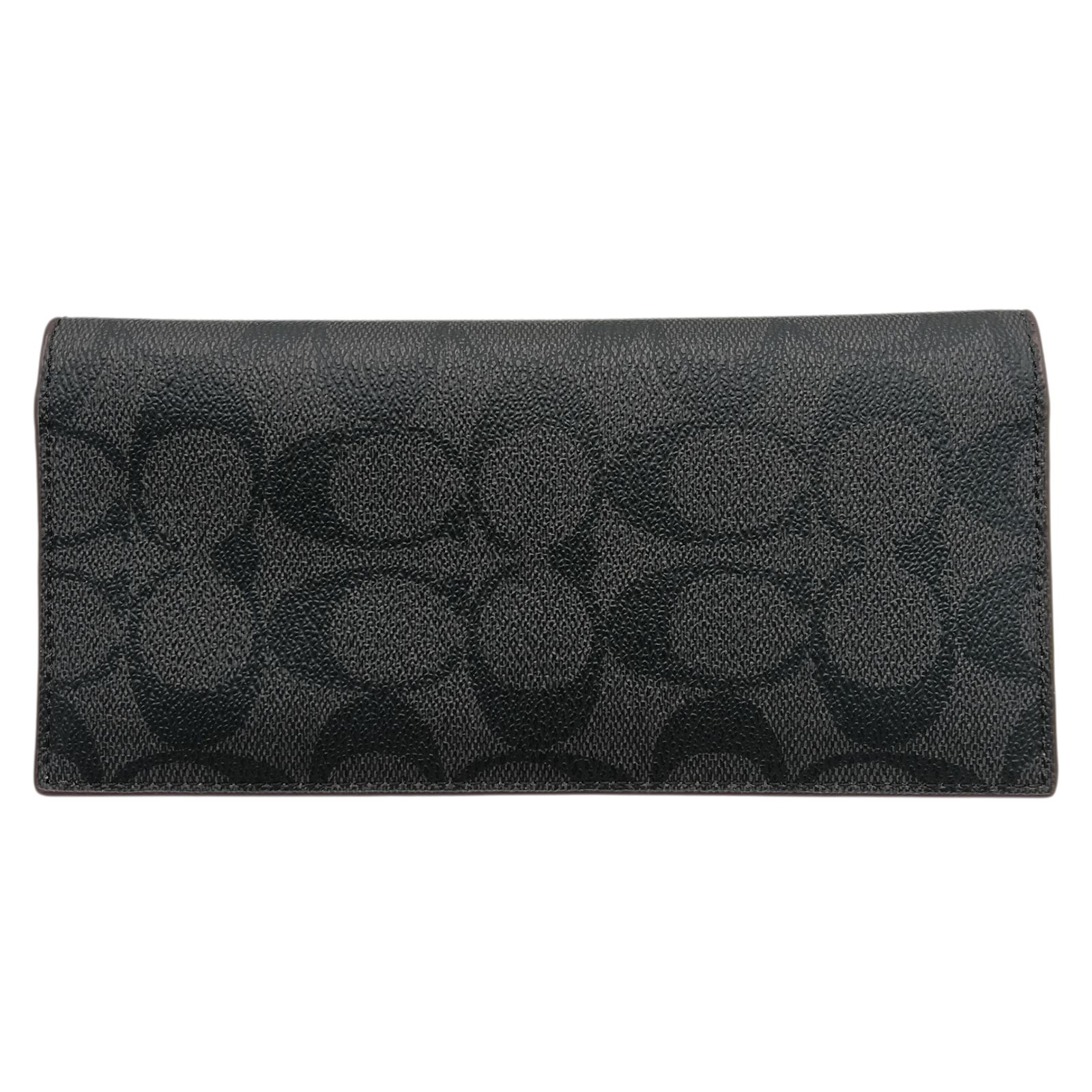 COACH コーチ 長財布 91635 シグネチャー ブラック PVC 薄型 二つ折り長財布